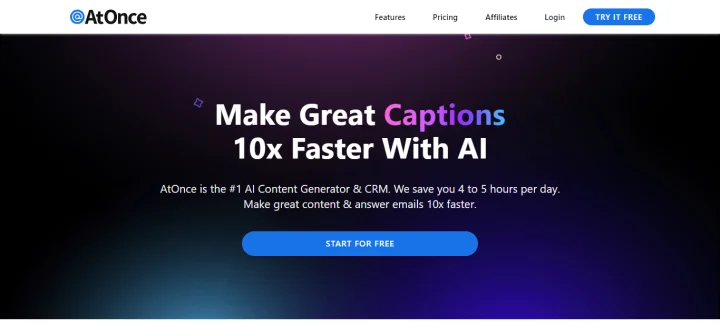 Screenshot of AtOnce website
