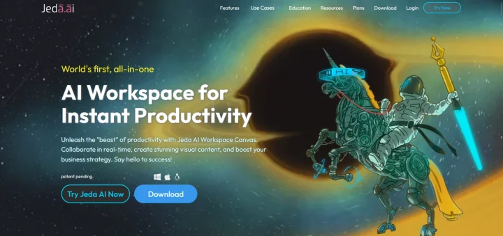 Screenshot of Jeda.ai website