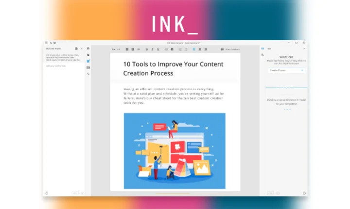 Screenshot of INK website