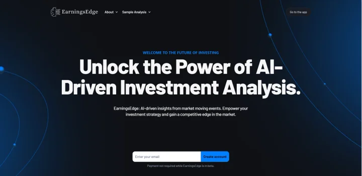 Screenshot of EarningsEdge website