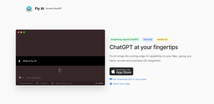 Screenshot of Fly AI website