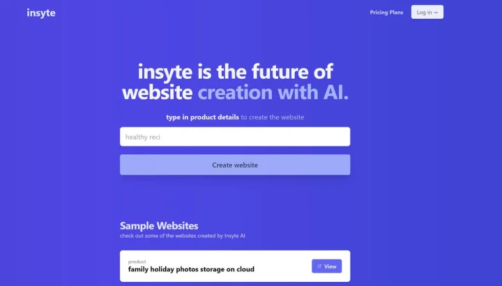 Screenshot of Insyte AI website