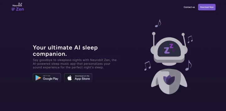 Screenshot of Neurobit Zen website