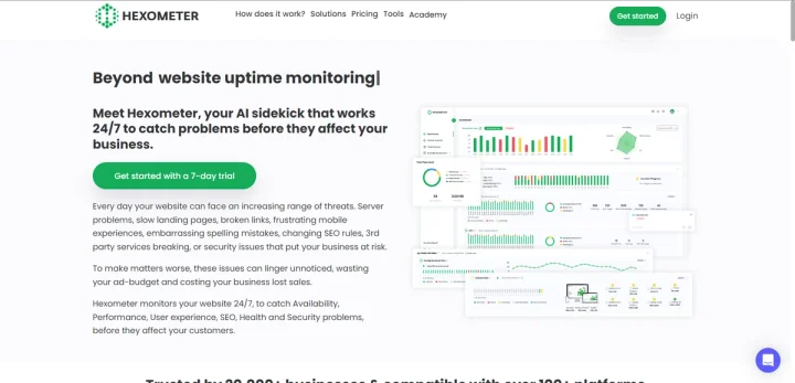 Screenshot of Hexometer website