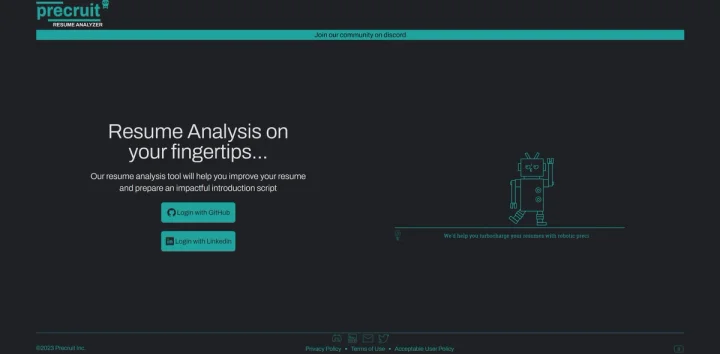 Screenshot of Precruit website