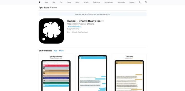 Screenshot of Doppel website