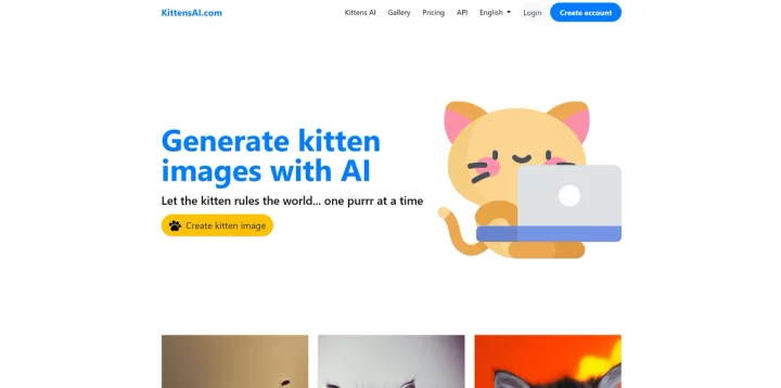Screenshot of KittensAI website