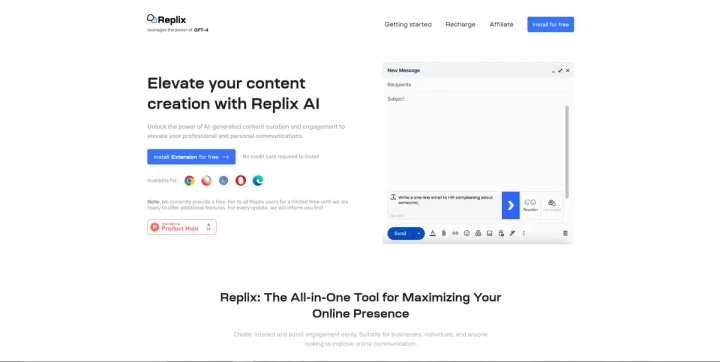 Screenshot of Replix website