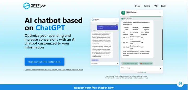 Screenshot of GPTflow website