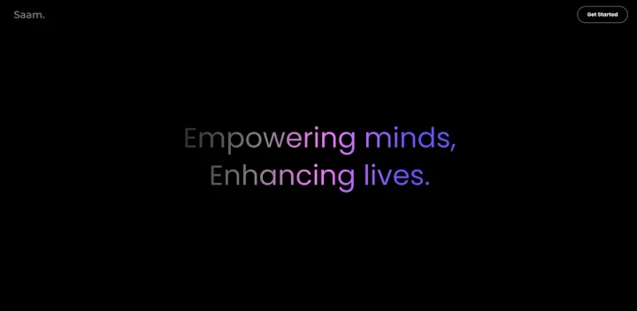 Screenshot of Saam website