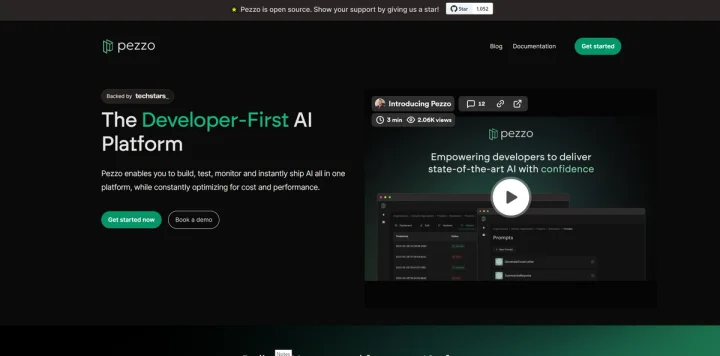 Screenshot of Pezzo AI website