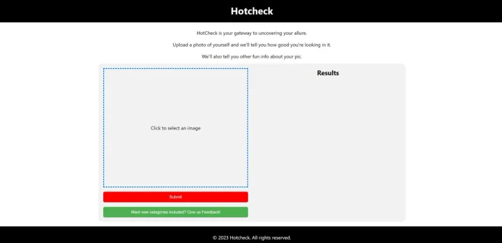 Screenshot of Hotcheck website
