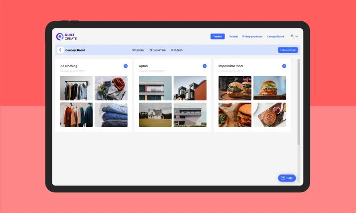 Screenshot of Quilt & Create website