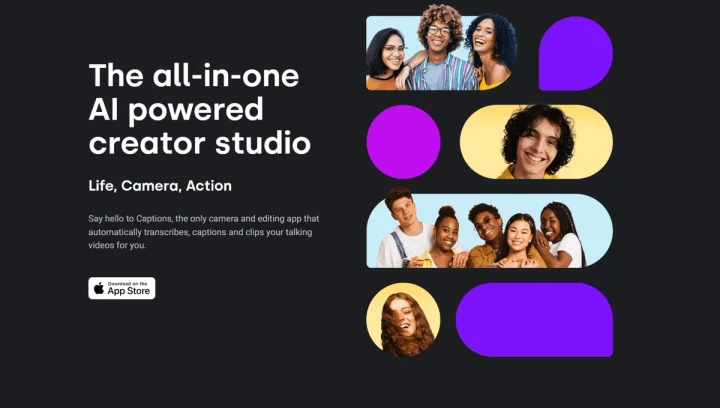 Screenshot of Captions website