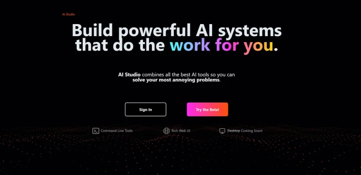 Screenshot of AIStudio website