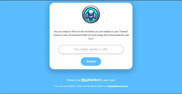 Screenshot of Gpt twit-bot website