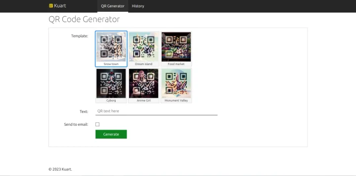 Screenshot of Kuart website