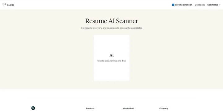 Screenshot of Resume AI Scanner website