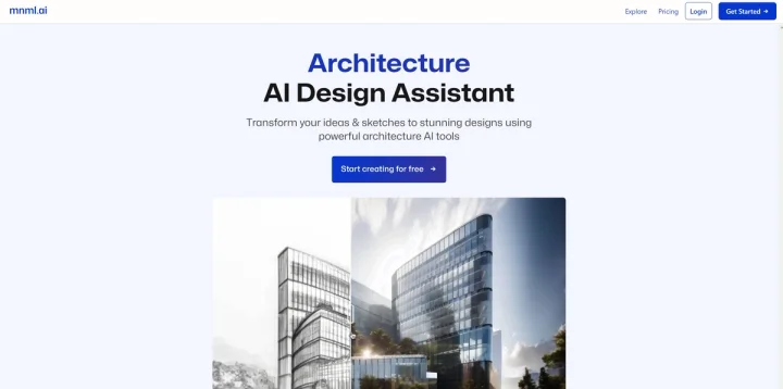 Screenshot of Mnml website
