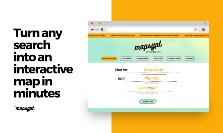 Screenshot of MapsGPT website