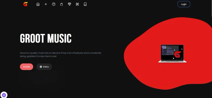 Screenshot of Groot Music website