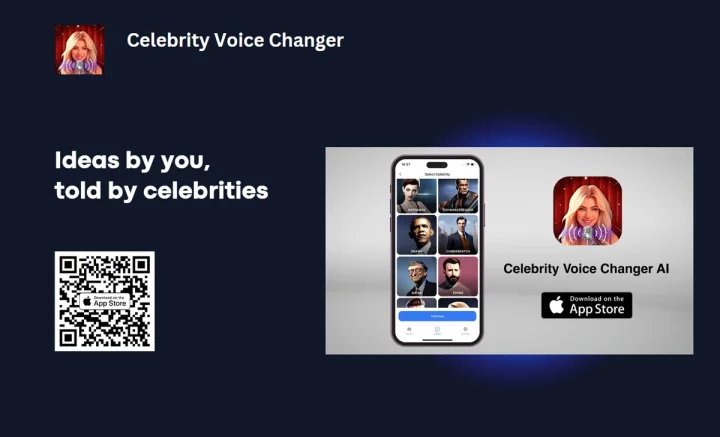 Screenshot of Celebrity Voice Changer AI website