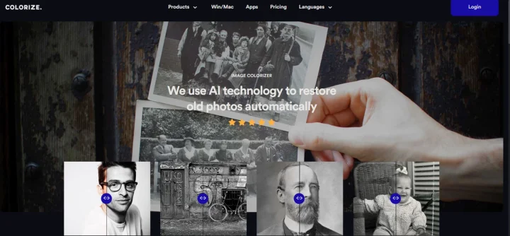 Screenshot of Imagecolorizer website