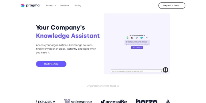 Screenshot of Pragma website