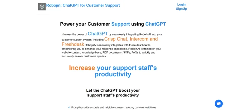 Screenshot of RobojinAI website