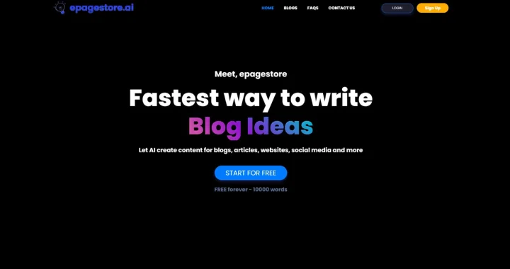 Screenshot of Epagestore.ai website