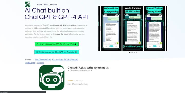 Screenshot of PowerbrainAI website