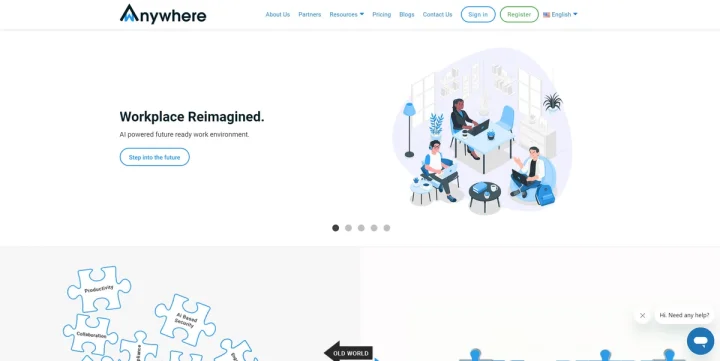 Screenshot of WAnywhere website