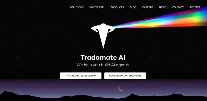 Screenshot of Tradomate AI website