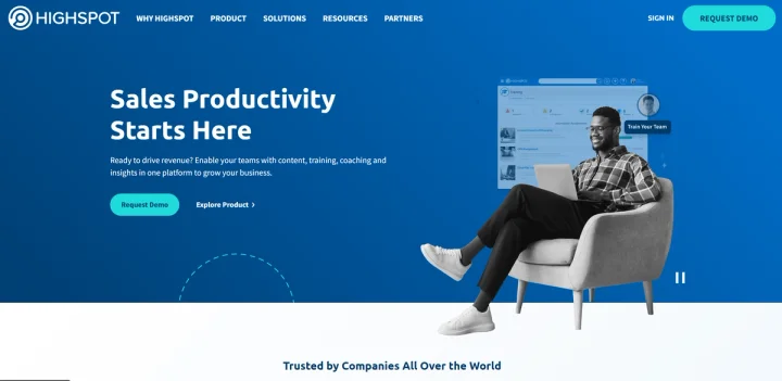 Screenshot of Highspot website