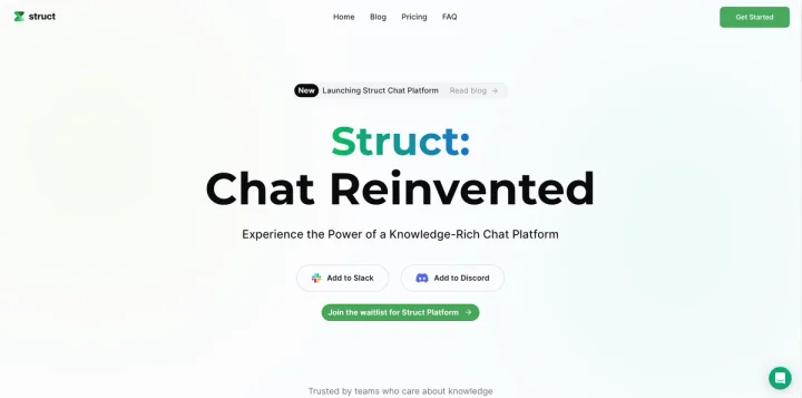 Screenshot of Struct website