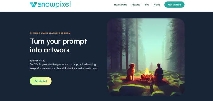 Screenshot of Snowpixel website