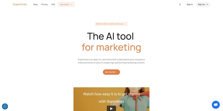 Screenshot of Superlines website
