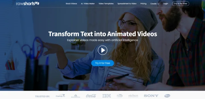Screenshot of Raw Shorts website