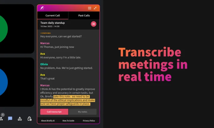 Screenshot of Briefly AI website