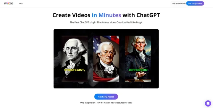 Screenshot of WOXO VidGPT website
