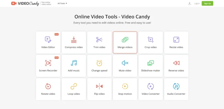 Screenshot of Video Candy website