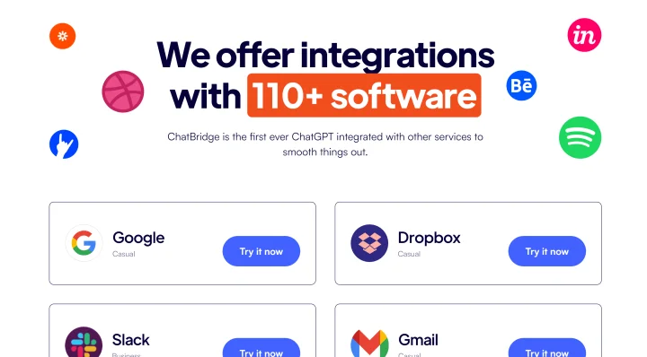 Screenshot of ChatGPT fixed: ChatBridge.ai website