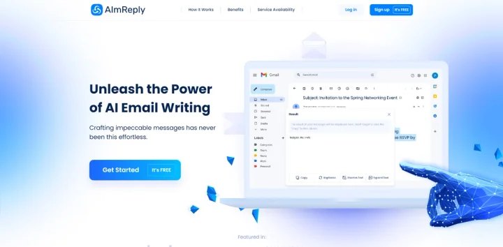 Screenshot of AImReply website