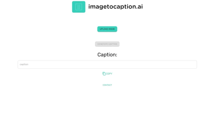Screenshot of Imagetocaption.ai website
