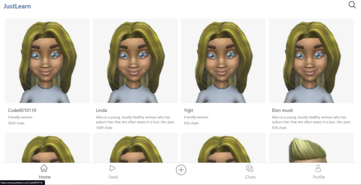 Screenshot of JustLearn website