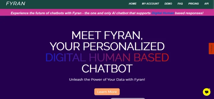Screenshot of FYRAN website