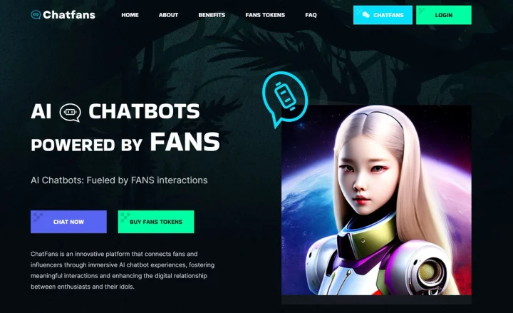 Screenshot of ChatFans website