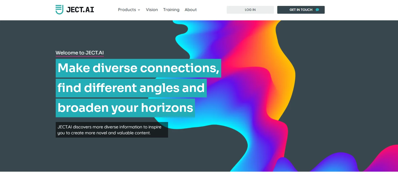 Screenshot of JECT.AI website