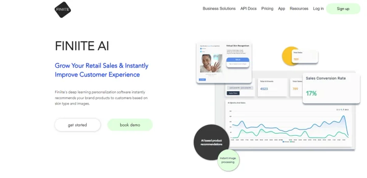 Screenshot of Finiite AI website