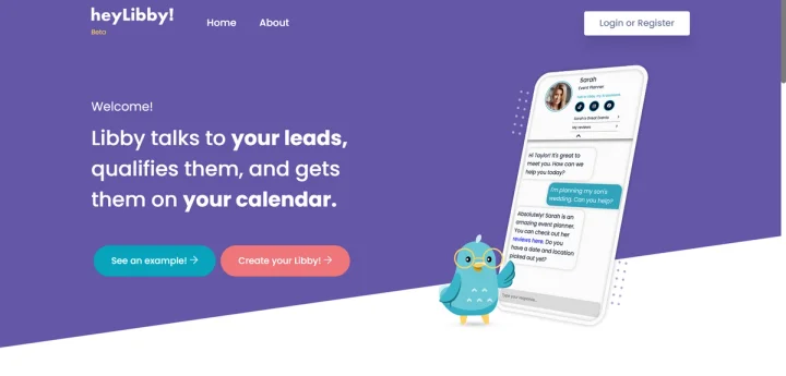 Screenshot of Heylibby.ai website